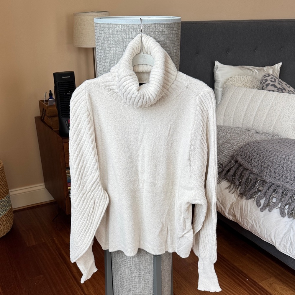 Express Cream Cowl Neck Sweater
